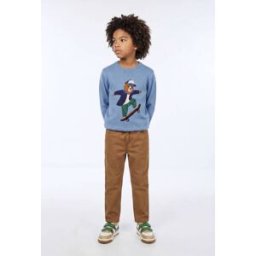 MONOPRIX Pantalon droit élastiqué uni en coton 8 ans