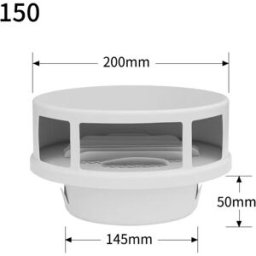 INF Chapeau d'évacuation mural pare-pluie en acier inoxydable 304 - conception coupe-vent à double couche, s'adapte à une Blanc