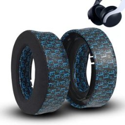 INF Couvre-oreille rafraîchissant pour SONY PS5 - Imprimé noir et bleu (pack de 2)