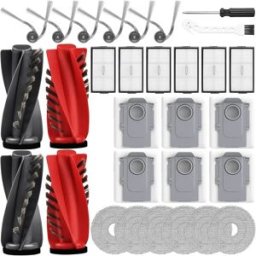 INF Kit de pièces de rechange pour aspirateur robot - Compatible avec Roborock Saros 10R, Saros 20, Curv 2 ProX Brosses