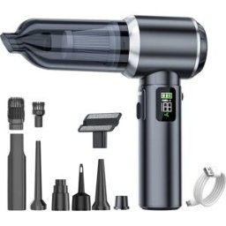 INF Aspirateur de voiture portable 100W, moteur sans balais, 16000Pa d'aspiration, batterie 3-cell 2000mAh Gris