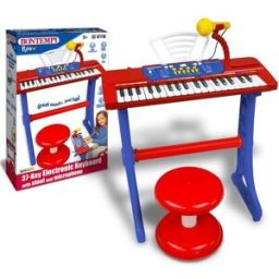 La Grande Récré Clavier Electronique de 37 Touches avec Micro, Pieds et Tabouret - 7 Sons