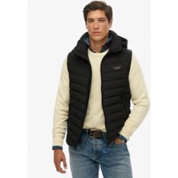 Superdry Homme Gilet Matelassé Fuji à Capuche Black Taille: S