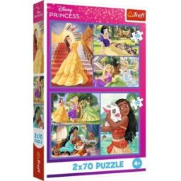 Trefl, le leader de l'Europe de l'Est Puzzle 2 Puzzles - Jours de Contes de Fées - Disney Princess - 51 à 99 pièces