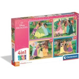 Clementoni, le Puzzle européen Made in Italie Puzzle 4 Puzzles - Disney Princess - 10 à 25 pièces