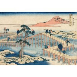 Grafika Puzzle Hokusai - Image Ancienne du Pont à Huit Parties dans la Province de Mikawa - 1000 pièces
