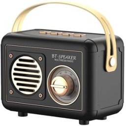 Mini Enceinte Bluetooth Rétro Portable Avec Radio Fm Et Usb Sky Noir Yonis