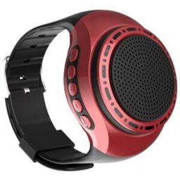 Mini Enceinte Bluetooth Rouge Design Montre Avec Effets Lumineux Et Selfie Rouge Yonis