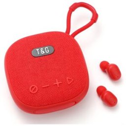 Mini Enceinte Bluetooth 2 En 1 Avec Écouteurs Tws Autonomie Longue Portée 10m Rouge Yonis