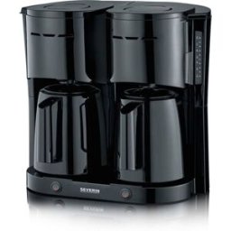 Severin Cafetière Filtre Double Verseuse Isotherme Séverin Ka9315 Noir 2 L 16 Tasses 2 Filtres