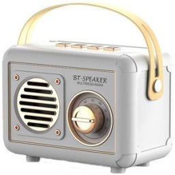 Mini Enceinte Bluetooth Rétro Portable Avec Radio Fm Et Usb Sky Blanc Yonis