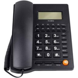AVIZAR Téléphone Fixe Filaire Multifonction Avec Écran Lcd / Touches M1 À M10 Noir