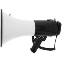 Mégaphone Avec Bluetooth / Port Usb Portée 1500m 120db 25w Et Micro Amovible Blanc / Noir Nedis