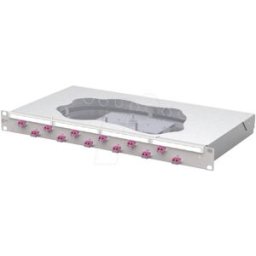 Metz Connect OpDAT fix2 Patchfeld splice 12xLC-D OM4 Panneau de brassage 483 mm (19) Câble 1 UH gris clair équipé