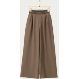 Pantalon large taupe à taille élastique 'L'amour' My Jewellery Taupe/Vert foncé XS femme