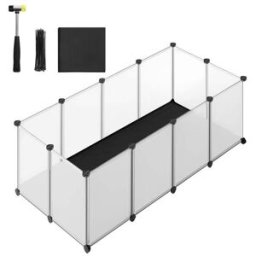 SONGMICS Enclos pour animaux avec plancher et tapis imperméable, 125L x 63l x 42H cm