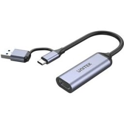 Unitek Capture Vidéo 4k Usb-c/a Hdmi 1.4b Silver / Black One Size unisex