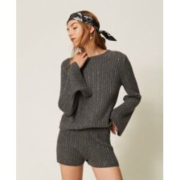 Twinset Pull en laine mélangée avec strass