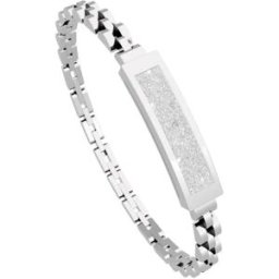 INF Bracelet connecté SY3 compatible avec Bluetooth, compteur de pas, chaîne en pierres sans écran, recharge magnétique et Argent