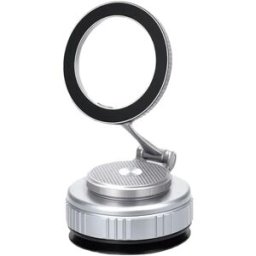 INF Support téléphone voiture magnétique avec ventouse, rotation à 360 degrés et réglage pliable Argent