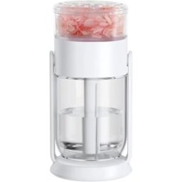 INF Humidificateur de bureau USB à fleur stabilisée, brume élevée, LED d'ambiance et support rotatif Blanc