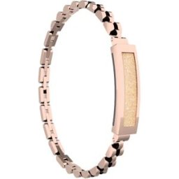 INF Bracelet connecté SY3 compatible avec Bluetooth, compteur de pas, chaîne en pierres sans écran, recharge magnétique et Or
