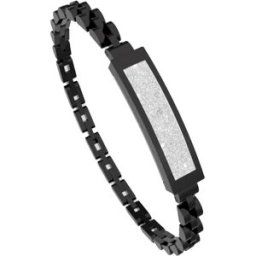 INF Bracelet connecté SY3 compatible avec Bluetooth, compteur de pas, chaîne en pierres sans écran, recharge magnétique et Le noir