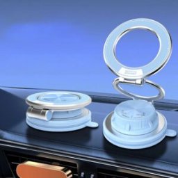 INF Support de téléphone magnétique pliable avec aspiration sous vide pour navigation automobile, prises de vue et diffusions Bleu