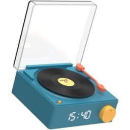 Enceinte Bluetooth Vs-80 Rétro Look Platine Vinyle 5w Avec Réveil Bleu Mobility On Board