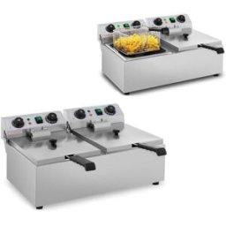 ROYAL CATERING Friteuse Électrique Timer 230 V 2 X 3200w 2 X 10 L