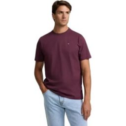 Silbon T-shirt à Manches Courtes Classic Mini Logo Bordeaux 4XL Homme