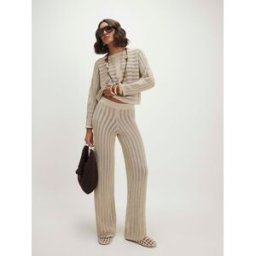 River Island River Island Tape Yarn Knitted Wide Leg Jogger naturel S (FR 38-40)