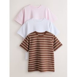 Next Pack de t-shirts basiques épais 3 Brun S (FR 38-40)
