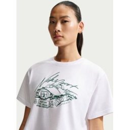 Nike Nike Court Graphic Cropped Tennis T-Shirt pâle XL (FR 50-52)