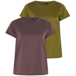 Yours Curve Yours Curve Short Sleeve Core T-Shirts 2 Pack Brun FR 48 (EU 46)