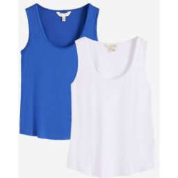 Love & Roses Love & Roses X2 Satin Trim Scoop Neck Vest bleu FR 50 (EU 48)