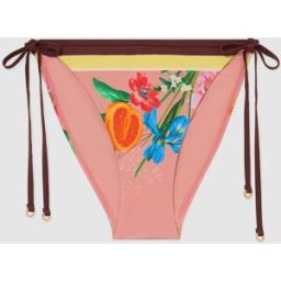 Reiss Reiss Tina Floral-Print Side-Tie Bikini Bottoms Rose FR 36 (EU 34)