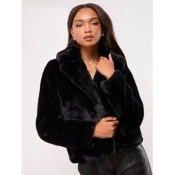 Lipsy Manteau à col court Lipsy Noir FR 46 (EU 44)