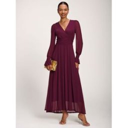 Jolie Moi Jolie Moi Manches longues Mesh Robe longue violet FR 38 (EU 36)