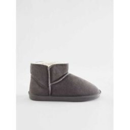 Next Chaussons chaussons en daim doublés de fausse fourrure Gris EU 41 (UK 7)