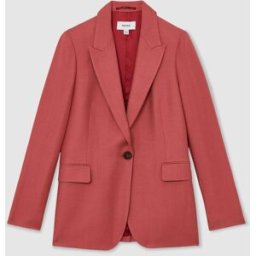 Reiss Reiss Jules Single-Breasted Peak-Lapel Suit Blazer rouge FR 36 (EU 34)
