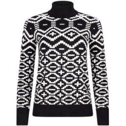 The Little Tailor The Little Tailor Geometric Design Slim Fit Ski Jumper Noir XS (FR 36)
