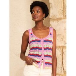 Love & Roses Love & Roses Cotton Rich Open Stitch Knitted Vest rouge FR 42 (EU 40)