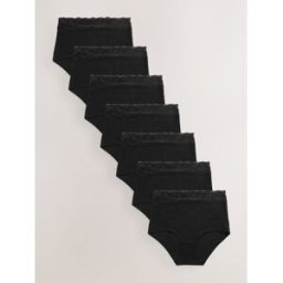 Next Lot de 7 culottes en coton et dentelle Noir FR 40 (EU 38)