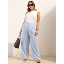 Friends Like These Pantalons amples effet lin Friends Like These x Lucy Mecklenburgh bleu FR 58 (EU 56)