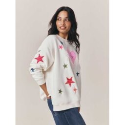 Little Bird by Jools Oliver Sweat-shirt oversize à Col rond Little Bird by Jools Oliver crème XL (FR 50-52)