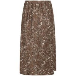 Yours Curve Yours Curve Satin Deer Spot Print Skirt Brun FR 48 (EU 46)