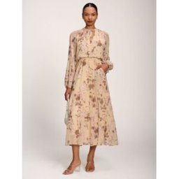 Jolie Moi Jolie Moi Chiffon Tie Neckline Midaxi Dress jaune FR 40 (EU 38)