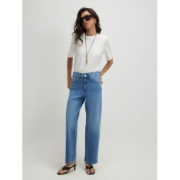 River Island River Island Mid Rise Slim Straight Leg Cropped Jeans bleu FR 40 (EU 38)