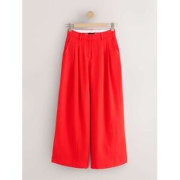 Next Pantalon Palazzo froissé rouge FR 48 XL Tall (EU 46 XL Tall)